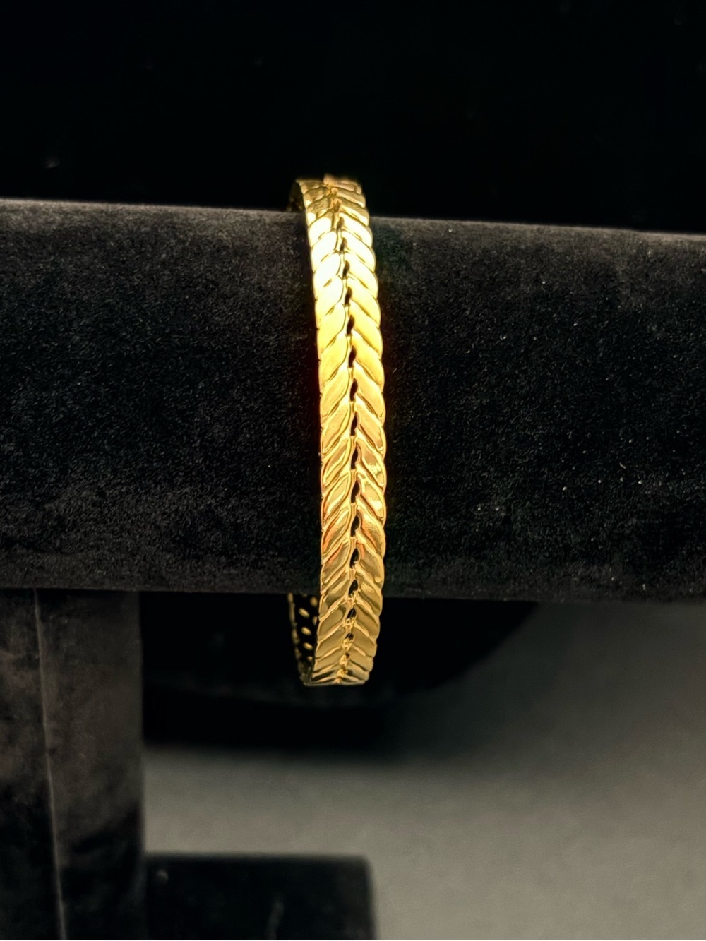 Plunder Gold Callista Braided Herringbone Bracelet Cuff - Picture 3 of 5